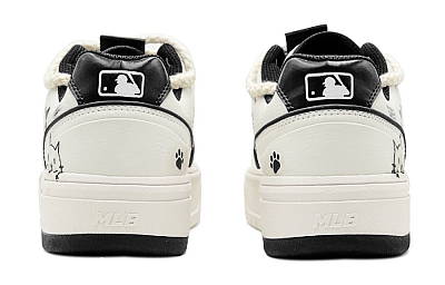 MLB Chunky Liner Anti-Slip Wear-Resistant Low-Top Skateboard Shoes Unisex Black White