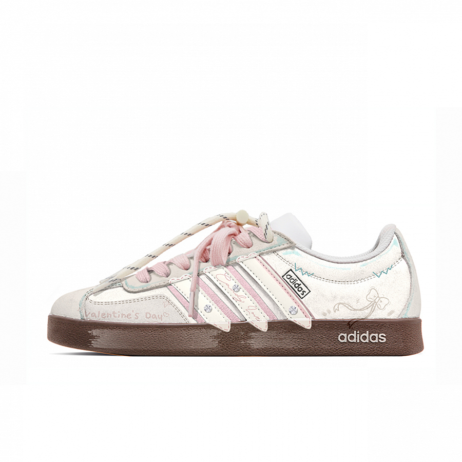 Adidas Neo VL Court 2.0 Cream Sauces Shock Absorbers Low Top Skateboard Shoes Unisex Pink Brown купить в интернет-магазине Yoocart с быстрой доставкой по России.