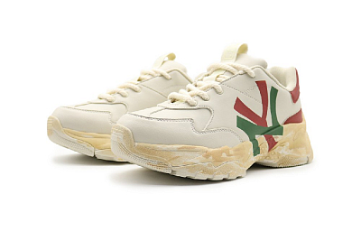 MLB Big Ball Chunky Slip-Resistant Low-Top Chunky Sneakers Unisex Beige Yellow