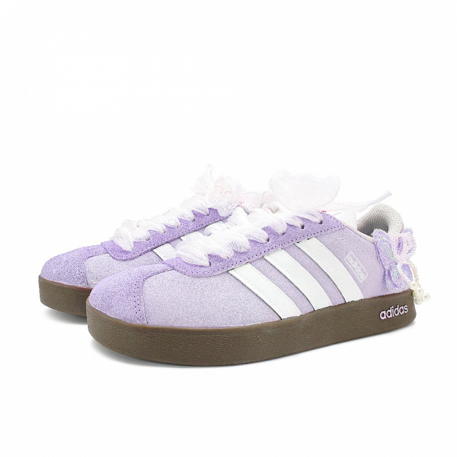 Adidas Neo VL Court Lifestyle Slip Resistant Abrasion Resistant Low top Skateboard Shoes Unisex White Purple купить в интернет-магазине Yoocart с быстрой доставкой по России.