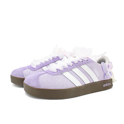 Adidas Neo VL Court Lifestyle Anti Slip Wear Resistant Low Top Skateboard Shoes Unisex White Purple