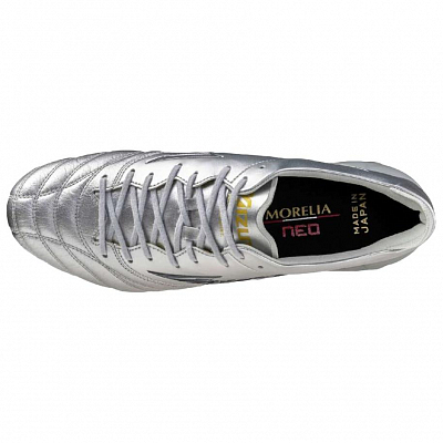 Mizuno Morelia Neo 4 Anti Slip Wear Resistant Soccer Shoes Unisex Silver