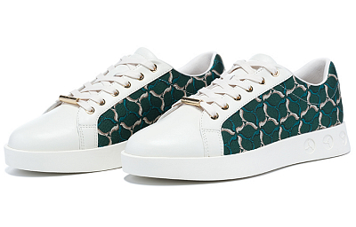 LI NING 1990 Classic Collection Anti Slip Wear Resistant Low Top Skateboard Shoes Women's White Green
