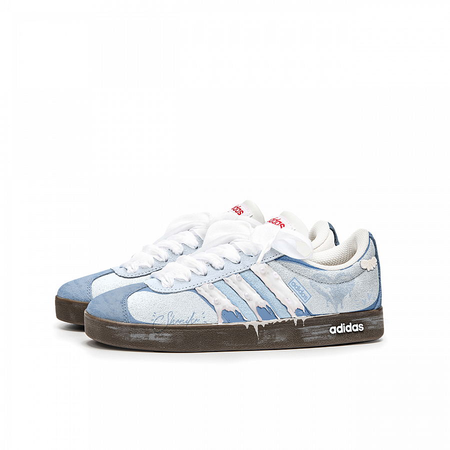 Adidas Neo VL Court 2.0 Heartfelt Solution Shock Absorbers Low Top Skateboard Shoes Unisex Blue Brown купить в интернет-магазине Yoocart с быстрой доставкой по России.
