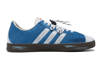 Adidas Neo Vl Court Classic Deep Sea Aurora Anti Slip Wear Resistant Low Top Skateboard Shoes Unisex Blue White