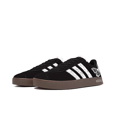 Adidas Neo VL Court 2.0 Zhiqiu, Small Flower Abrasion Resistant Low Top Skateboard Shoes Unisex Black