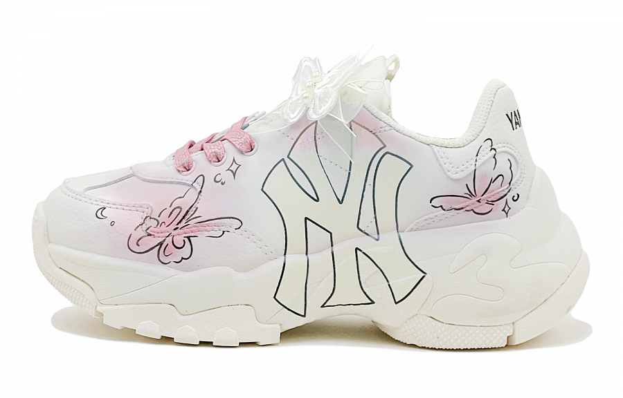 MLB Big Ball Chunky Wear-Resistant Height Increasing Low-Top Chunky Sneakers Unisex Pink