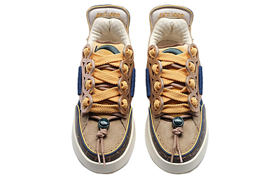 LiNing Anti Slip Wear Resistant Low Top Skateboard Shoes Men's Apricot Brown 1990 Edition