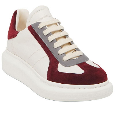 Alexander McQueen Oversized Retro White Burgundy Women's