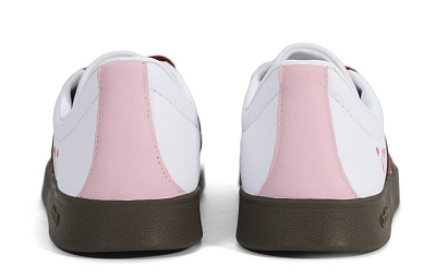 Adidas Neo VL Court 2.0 Kelu, Berry Story Anti Slip Wear Resistant Low Top Skateboard Shoes Unisex White Pink