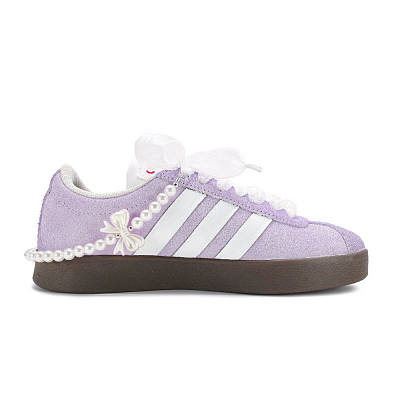 Adidas Neo VL Court Lifestyle Anti Slip Wear Resistant Low Top Skateboard Shoes Unisex White Purple