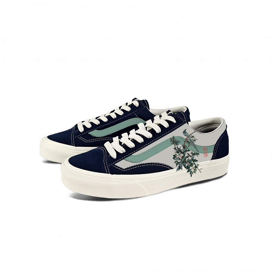 Vans Style 36 Suede Anti Slip Wear Resistant Low Top Skateboard Shoes Unisex Blue Green купить в интернет-магазине Yoocart с быстрой доставкой по России.