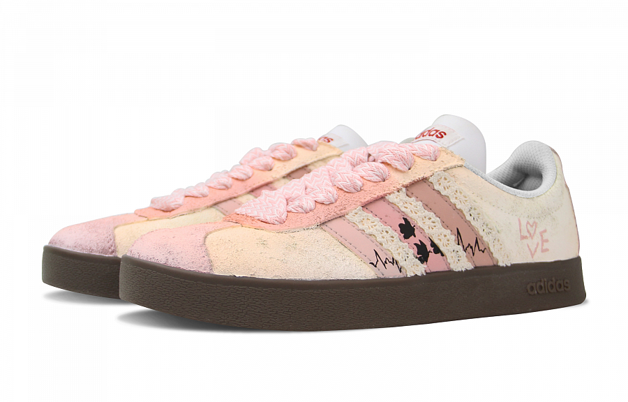 Adidas Neo VL Court Lifestyle Wear resistant And Lightweight Low Top Skateboard Shoes Unisex Beige Pink купить в интернет-магазине Yoocart с быстрой доставкой по России.