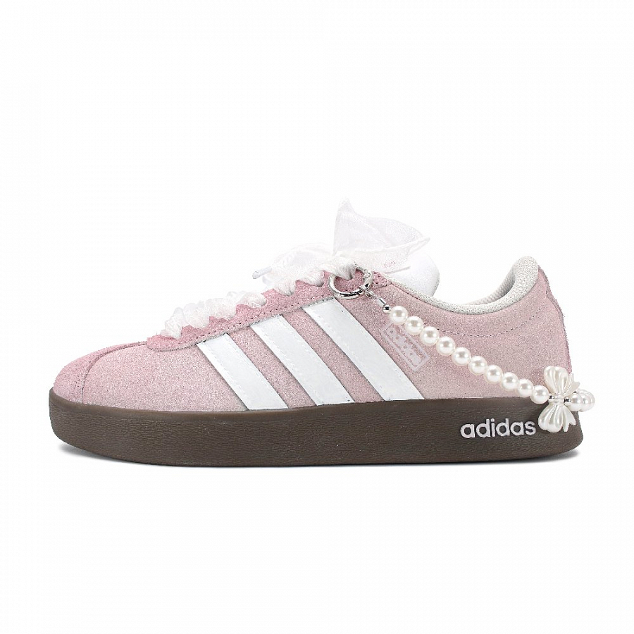 Adidas Neo VL Court Lifestyle Anti Slip Wear Resistant Low Top Skateboard Shoes Unisex Pink White купить в интернет-магазине Yoocart с быстрой доставкой по России.