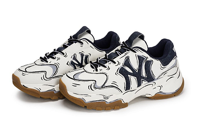 MLB New York Yankees Chunky Sneakers Unisex Low Top Black/white/navy