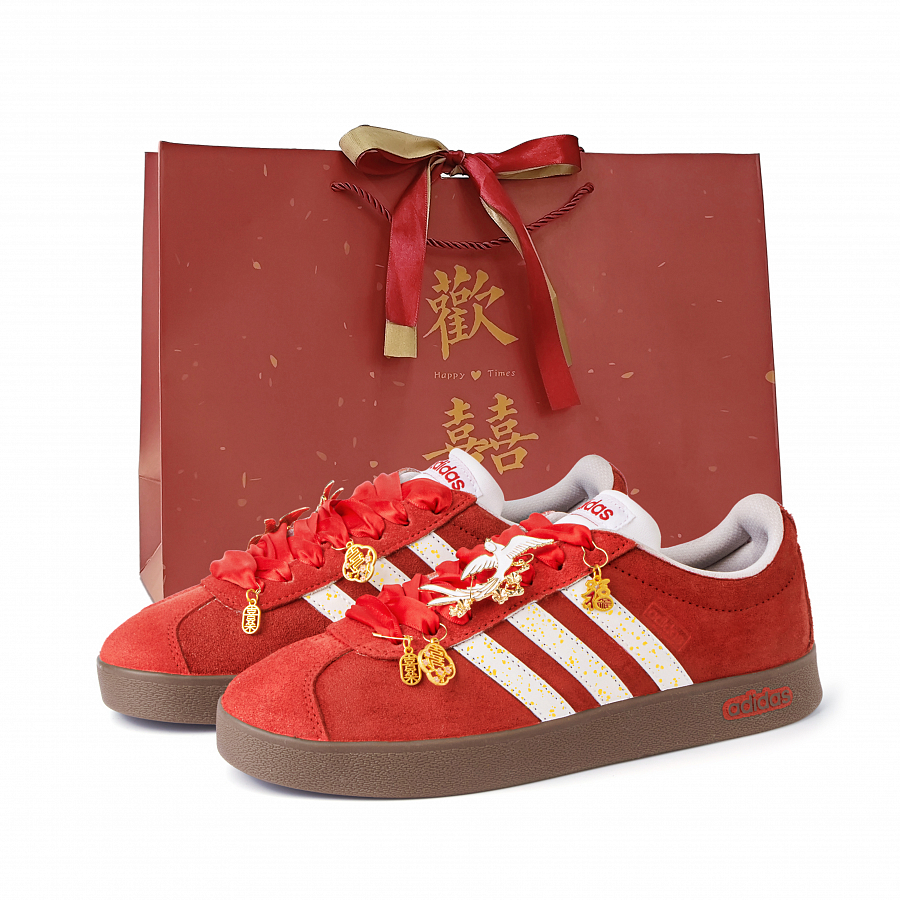 Adidas Neo Vl Court Classic Slip Resistant Cushioning Abrasion Resistant Low Top Skateboard Shoes Unisex Red купить в интернет-магазине Yoocart с быстрой доставкой по России.
