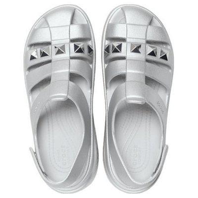 Crocs Stomp Roman Sandals 5.9cm Women's Silver