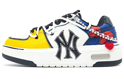 MLB Chunky Liner Abrasion Resistant Low Top Skateboard Shoes Unisex White Yellow Blue