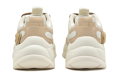 MLB Big Ball Chunky Anti Slip Wear Resistant Low Top Chunky Sneakers Unisex White Brown