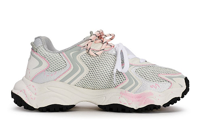 MLB New York Yankees Chunky Sneakers Unisex Low Top Gray/white/pink/green
