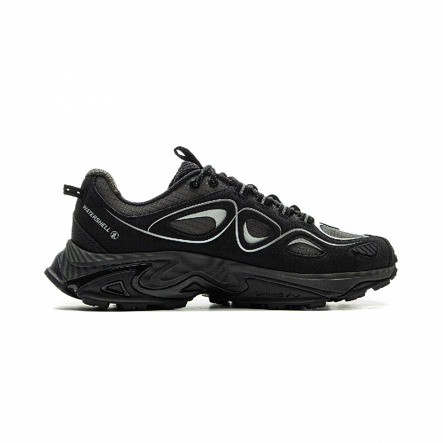 LiNing Rebound Slip-Resistant Mid-Top Casual Shoes Unisex Black Gray