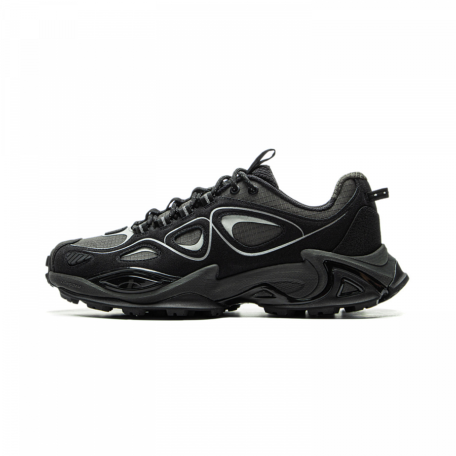 LiNing Rebound Slip-Resistant Mid-Top Casual Shoes Unisex Black Gray