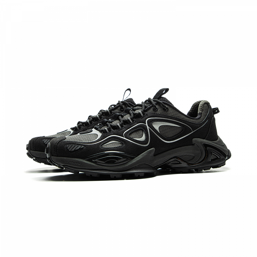 LiNing Rebound Slip-Resistant Mid-Top Casual Shoes Unisex Black Gray