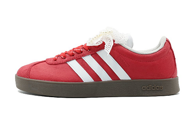 Adidas Neo VL Court 2.0 Slip-Resistant Low-Top Skateboard Shoes Unisex Red White