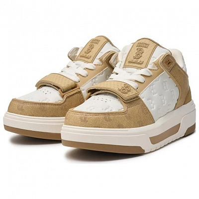 MLB Chunky Liner Anti Slip Wear Resistant Low Top Skateboard Shoes Unisex White Yellow