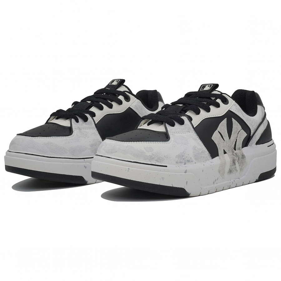 MLB Chunky Liner Kaleidoscope Misty Smoke Anti Slip Wear Resistant Low Top Skateboard Shoes Unisex Black Gray