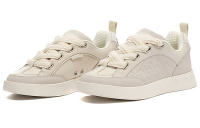 LI NING 1990 Wind Chimes Anti Slip Wear Resistant Low Top Skateboard Shoes Women's Pearl White