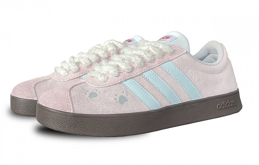 Adidas Neo VL Court Lifestyle Anti Slip Wear Resistant Low Top Skateboard Shoes Unisex Pink Blue купить в интернет-магазине Yoocart с быстрой доставкой по России.