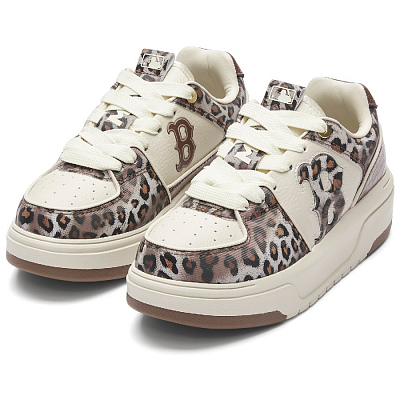 MLB Chunky Liner Anti-Slip Wear-Resistant Low-Top Skateboard Shoes Unisex White Brown