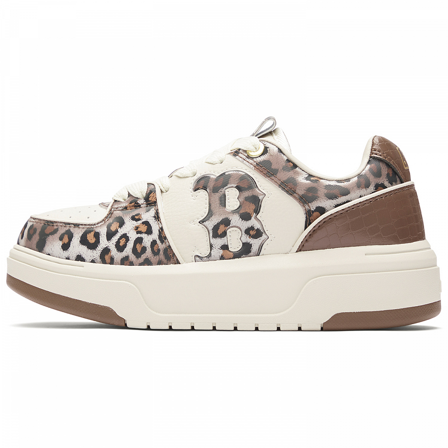 MLB Chunky Liner Anti-Slip Wear-Resistant Low-Top Skateboard Shoes Unisex White Brown