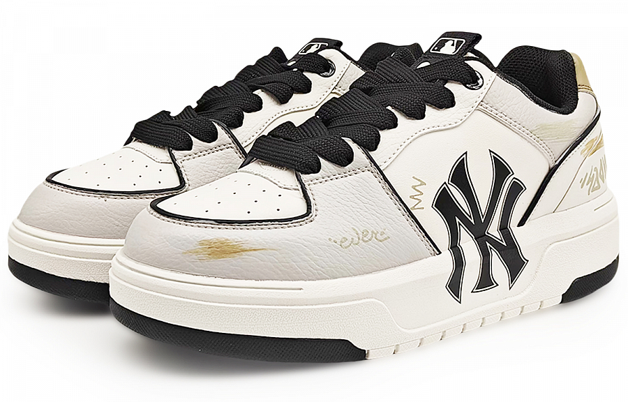 MLB Chunky Liner Abrasion Resistant Low Top Skateboard Shoes Unisex White Gray