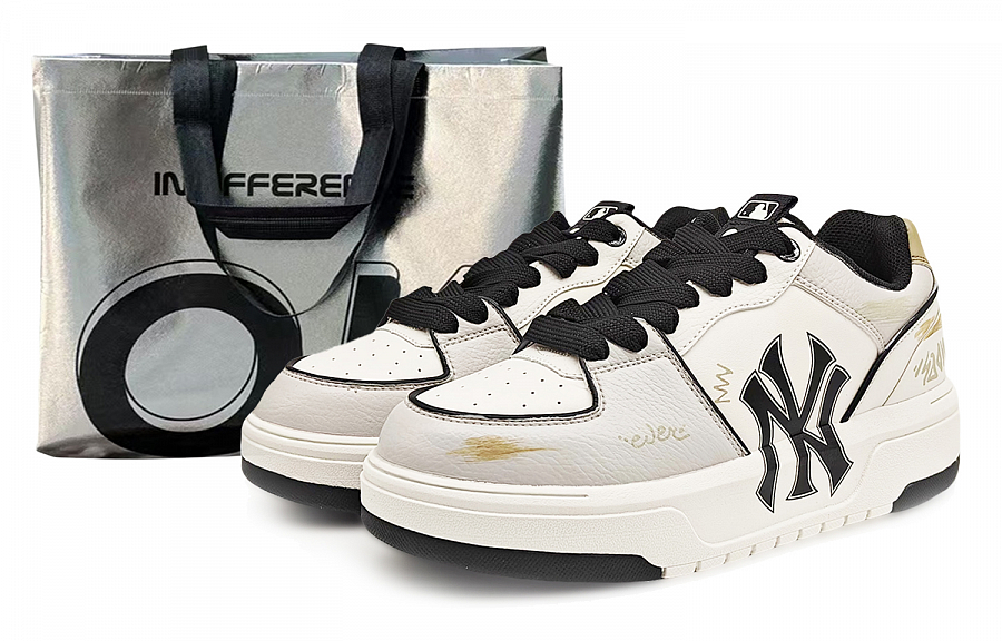 MLB Chunky Liner Abrasion Resistant Low Top Skateboard Shoes Unisex White Gray