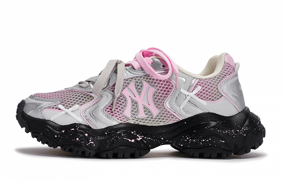 MLB New York Yankees Chunky Sneakers Unisex Low Top Black/Pink/Silver