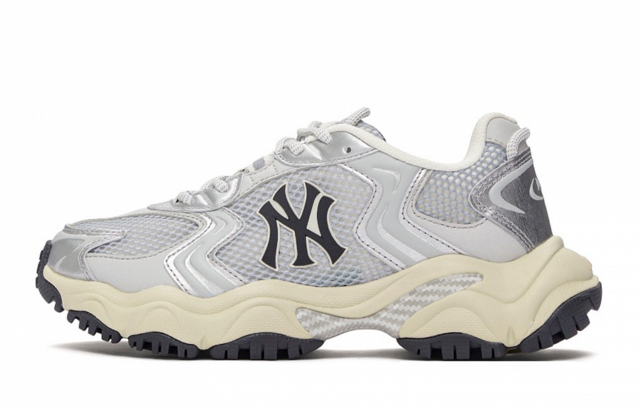 MLB New York Yankees Chunky Sneakers Unisex Low Top Black/Pink/Silver
