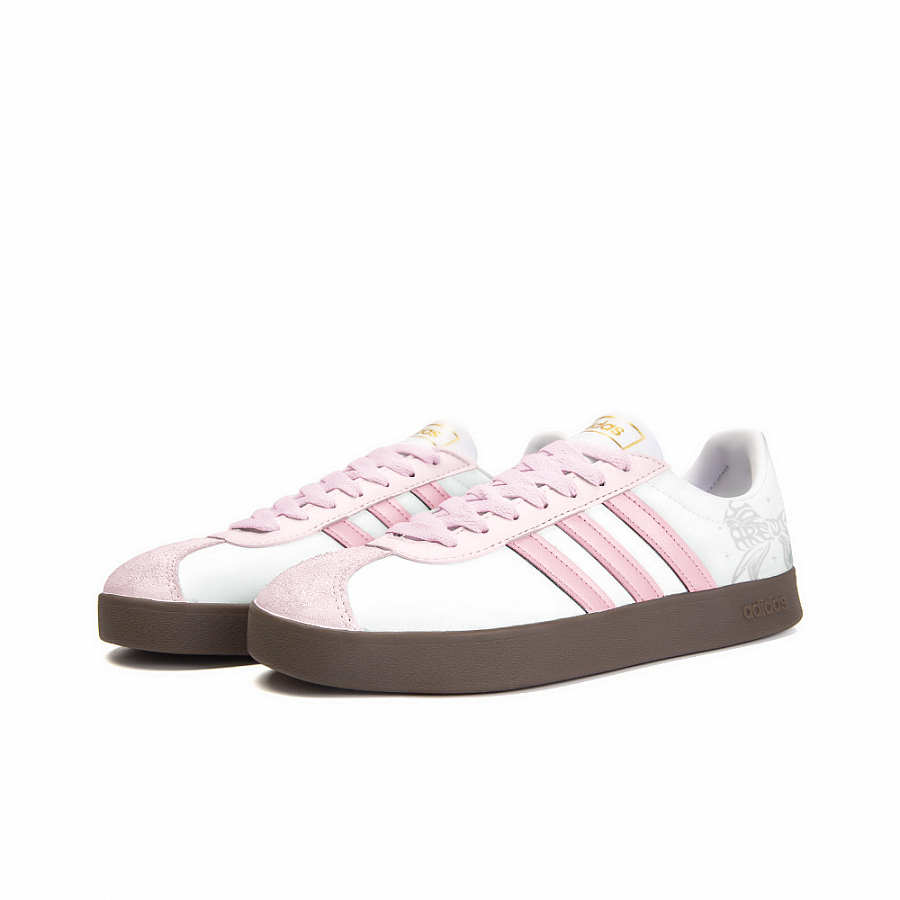 Adidas Neo VL Court 2.0 Abrasion Resistant Slip Resistant Low Top Skateboard Shoes Unisex White Pink купить в интернет-магазине Yoocart с быстрой доставкой по России.
