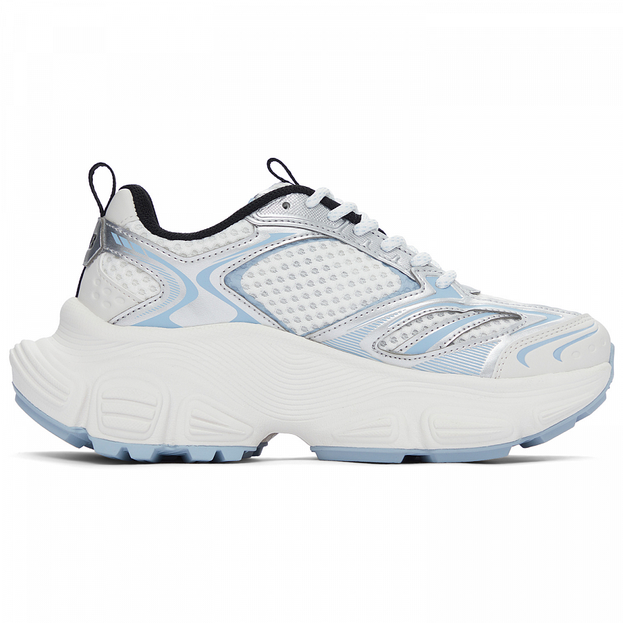 MLB New York Yankees Anti Slip Wear Resistant Low Top Chunky Sneakers Unisex White Blue
