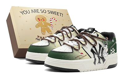 MLB Chunky Liner Abrasion-Resistant Low-Top Skateboard Shoes Unisex Yellow Green