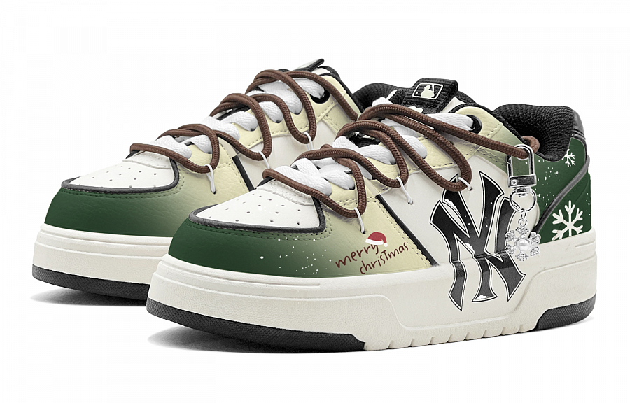 MLB Chunky Liner Abrasion-Resistant Low-Top Skateboard Shoes Unisex Yellow Green
