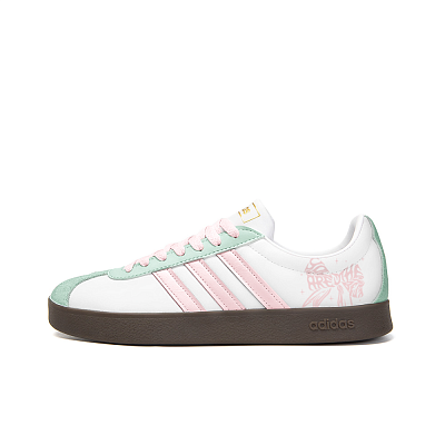Adidas Neo VL Court 2.0 Slip Resistant Low Top Skateboard Shoes Unisex White Pink