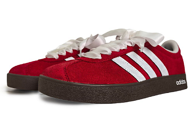 Adidas Neo Vl Court Classic Slip Resistant Water Resistant And Wear Resistant Low Top Skateboard Shoes Unisex Red