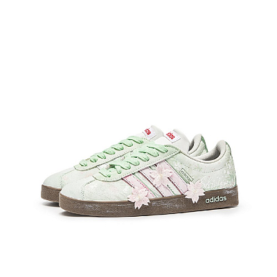 Adidas Neo VL Court Lifestyle WuJie, Box, Pine Flower Shock Absorbers Low Top Skateboard Shoes Unisex Green Brown