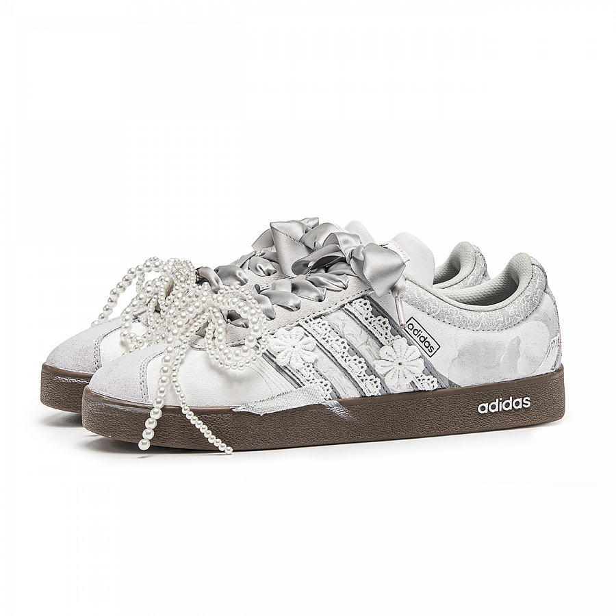 Adidas Neo VL Court Lifestyle Silver Bud Cushioning Low Top Skateboard Shoes Unisex Gray Brown купить в интернет-магазине Yoocart с быстрой доставкой по России.