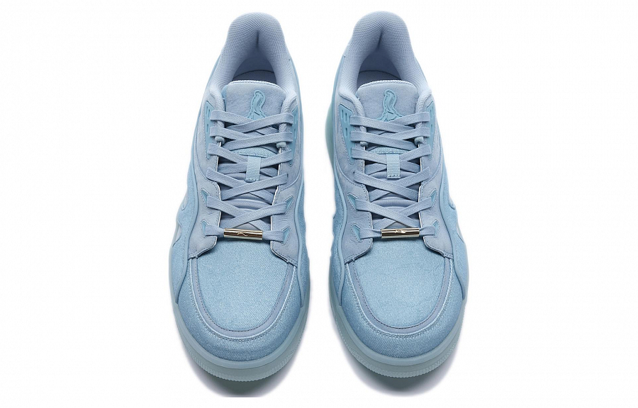 LI-NING 1990 Anti-Slip And Wear-Resistant Lightweight Low-Top Skateboard Shoes Men's Forget-Me-Not Blue