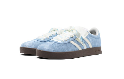 Adidas Neo VL Court 2.0 Ice Shards Sea Salt Slip-Resistant Low-Top Skateboard Shoes Unisex Light Blue
