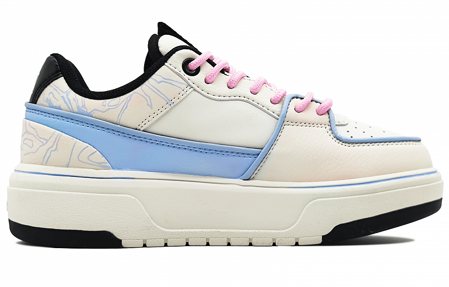 MLB Chunky Liner Heartfelt Manufacturing Wear-Resistant Height Increasing Low-Top Skateboard Shoes Unisex Pink White