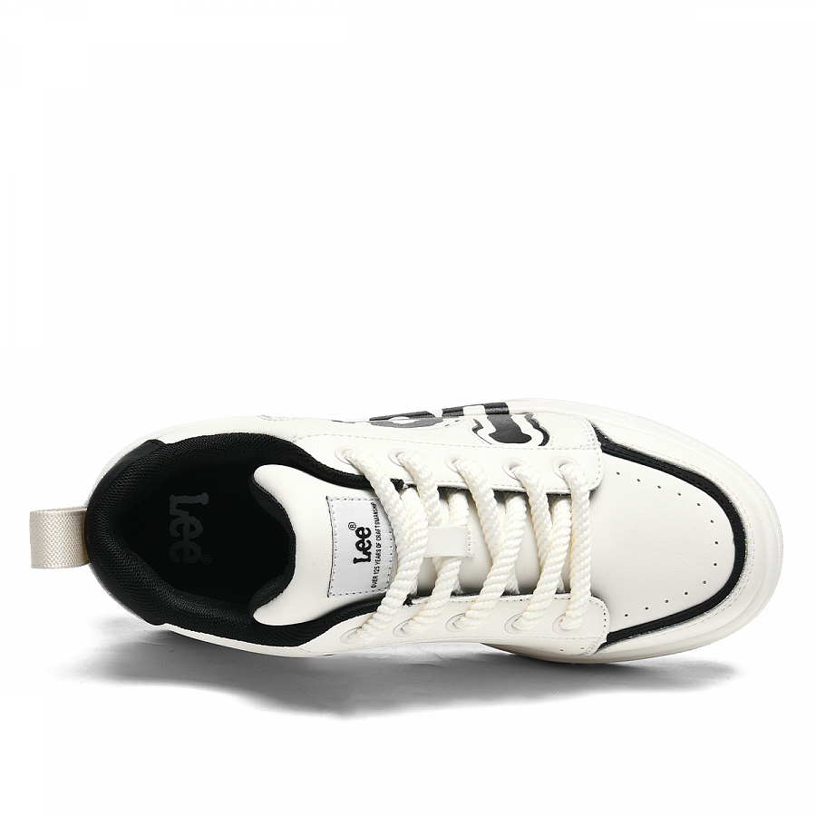 Lee Trendy Versatile, Fashion Minimalist Style White Sneakers Low Top Skateboard Shoes Men's